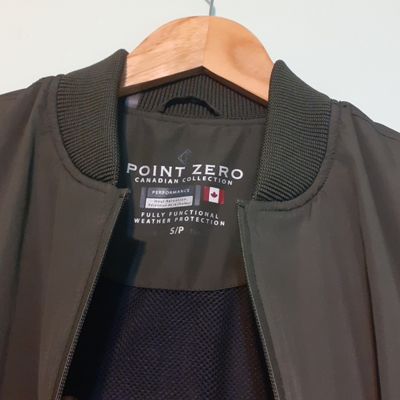 POINT ZERO Army Green Men Utility Bomber Full Zip Aviator Jacket with pockets - Picture 3 of 5
